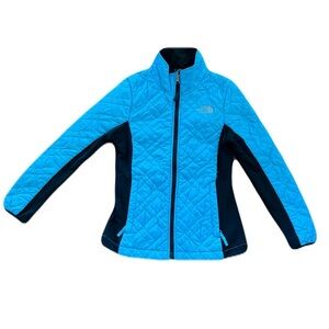 The North Face Girls Child Aqua Black Quilted lightweight Jacket Size S/P